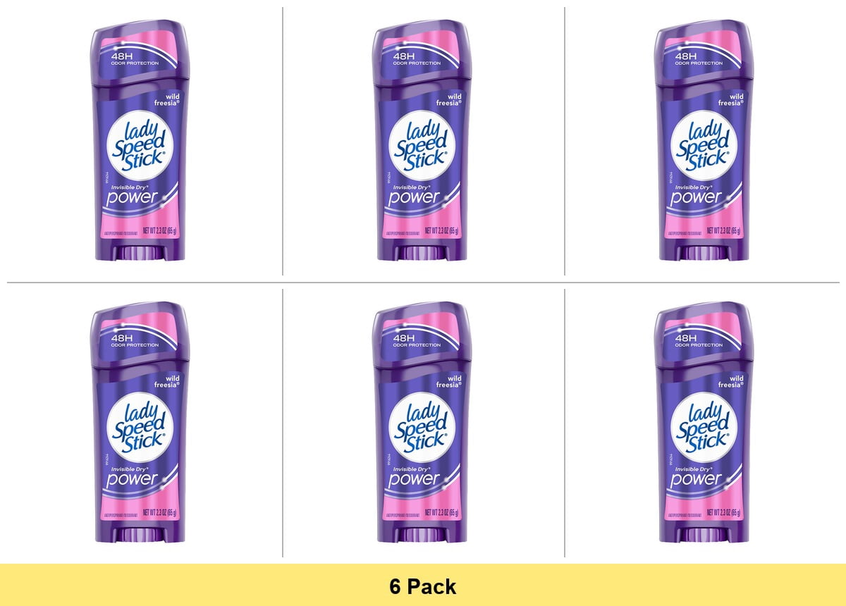 Lady Speed Stick Invisible Dry Antiperspirant Deodorant Wild Freesia 2.3 Oz - 6 Pack