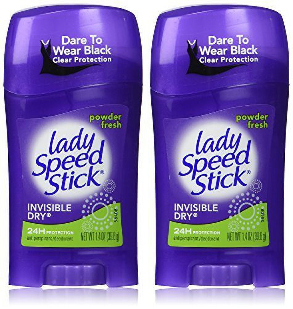 Lady Speed Stick Invisible Dry, Powder Fresh Antiperspirant Deodorant, Net Wt. 1.4 Oz. (2 Pack Value Bundle) by Lady Speed Stick