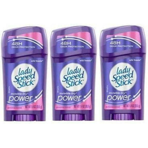 Lady Speed Stick Invisible Dry Wild Freesia, 1.4 Oz (3 Pack)