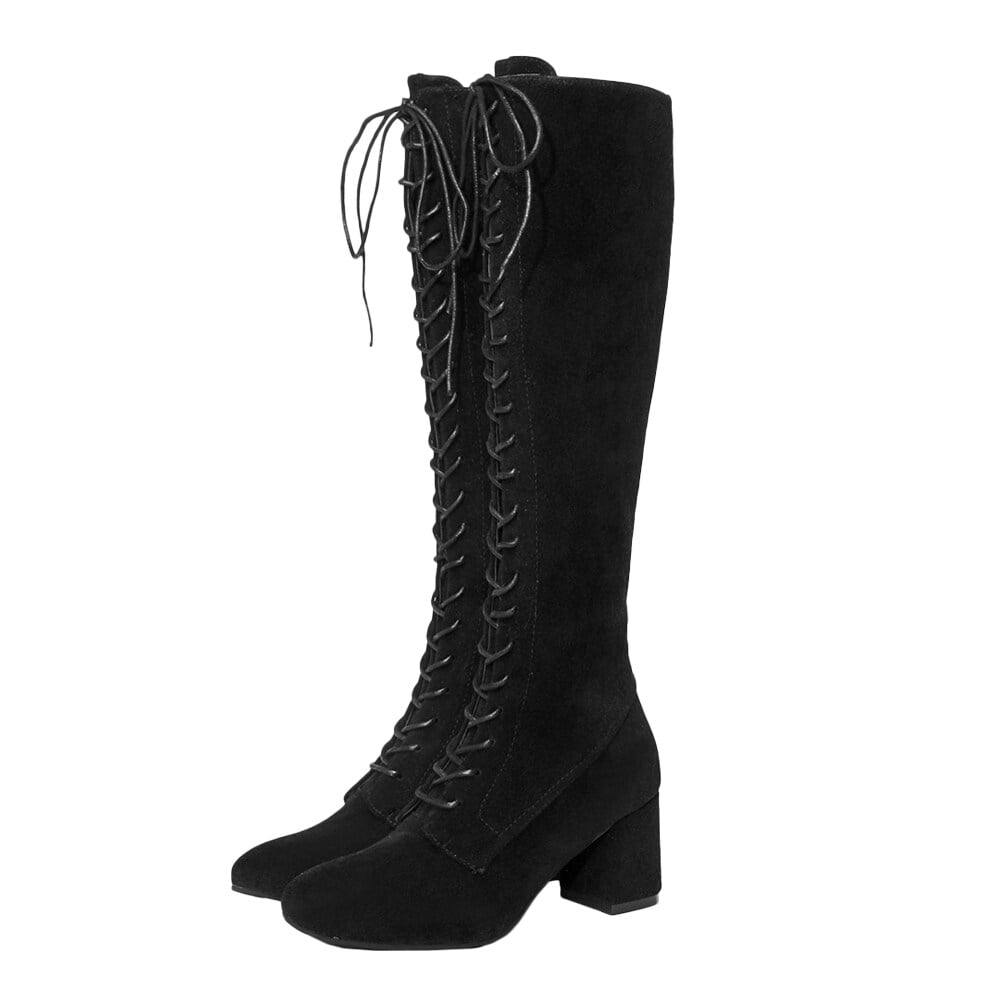 Lady Thigh Boots Women Strap Boots Fashion Knee High Boots Chunky Heel 