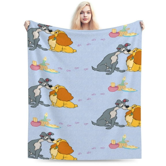 Lady And The Tramp Blanket, Super Soft Large Fluffy Plush Throw Blanket for Boys Girls Young Adults, Cozy Warm Flannel Blanket for Living Room Couch Bed All Seasons 40"X30"