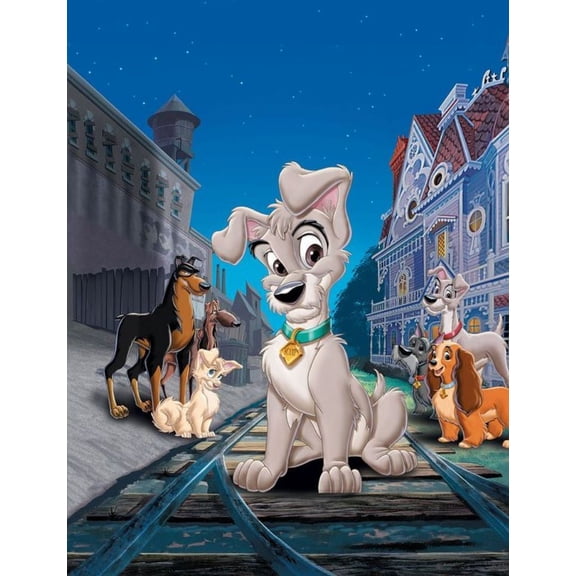 Lady and the Tramp Diamond Art DIY 5D Diamond Painting Kits for Adults and Kids Full Drill Arts Craft by Number Kits for Beginner Home Decoration 12x16 inch
