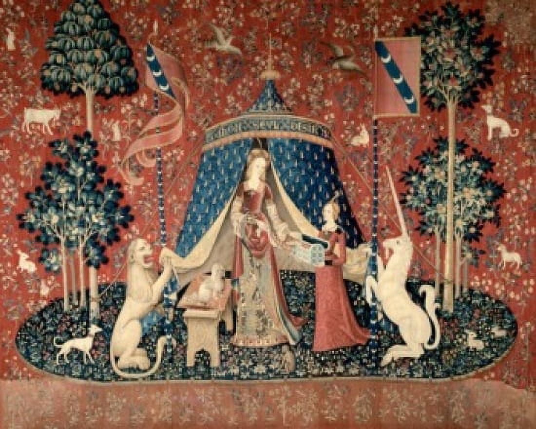 Lady and the Unicorn (La Dame Devant un Pavillon) 15th Century Tapestry (Flemish) Musee National du Moyen Age Thermes & Hotel de Cluny Paris France Canvas Art - (24 x 36)