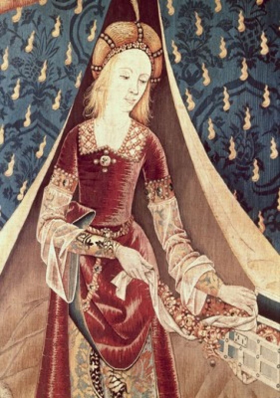 Lady & the Unicorn- A Mon Seul Desir (Detail)TapestryTextiles Musee National du Moyen Age Thermes & Hotel de Cluny Paris France Canvas Art - (24 x 36)