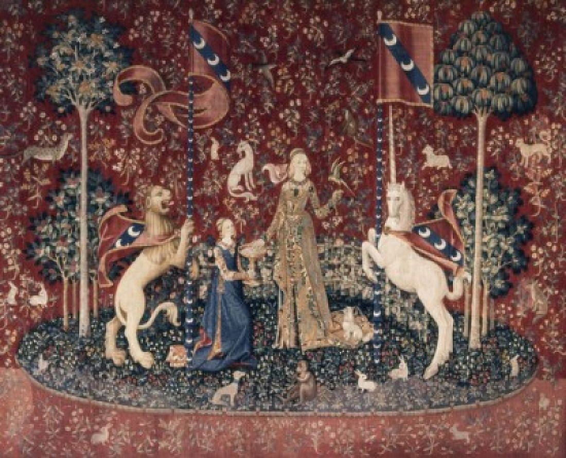 Lady and the Unicorn -Sense of Taste 15th Century Tapestry (Flemish) Musee National du Moyen Age Thermes & Hotel de Cluny Paris France Canvas Art - (18 x 24)