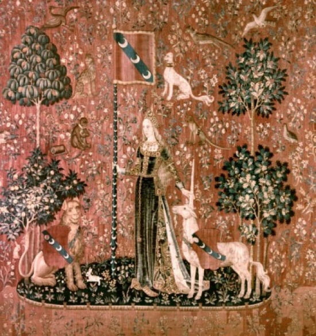 Lady And The Unicorn - Sense Of Touch 15th Century Tapestry (Flemish) Musee National du Moyen Age Thermes & Hotel de Cluny Paris France Canvas Art -  (18 x 24)