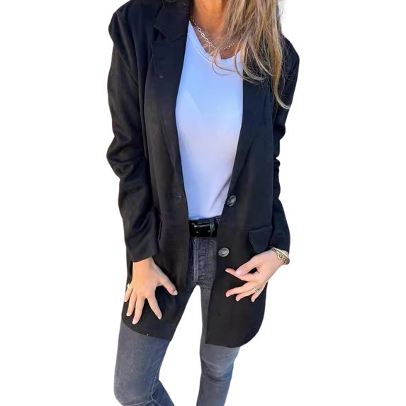 Lady Winter Coat Single-breasted Turn-down Collar Mid Length Overcoat Long Sleeves Pure Color Warm Fake Pocket Outerwear Jacket
