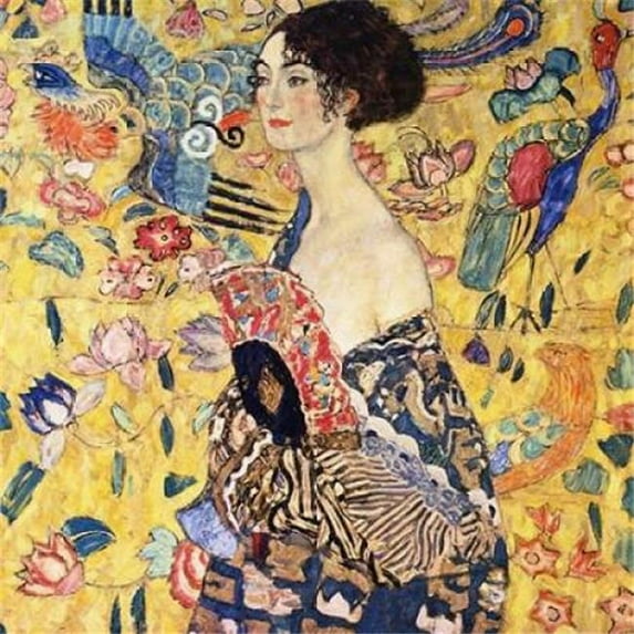 Lady With Fan Poster Print by Gustav Klimt
