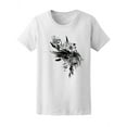 thumbnail image 1 of Lady With Flowers, Goth T-Shirt Women -Image by Shutterstock, Female Medium, 1 of 2
