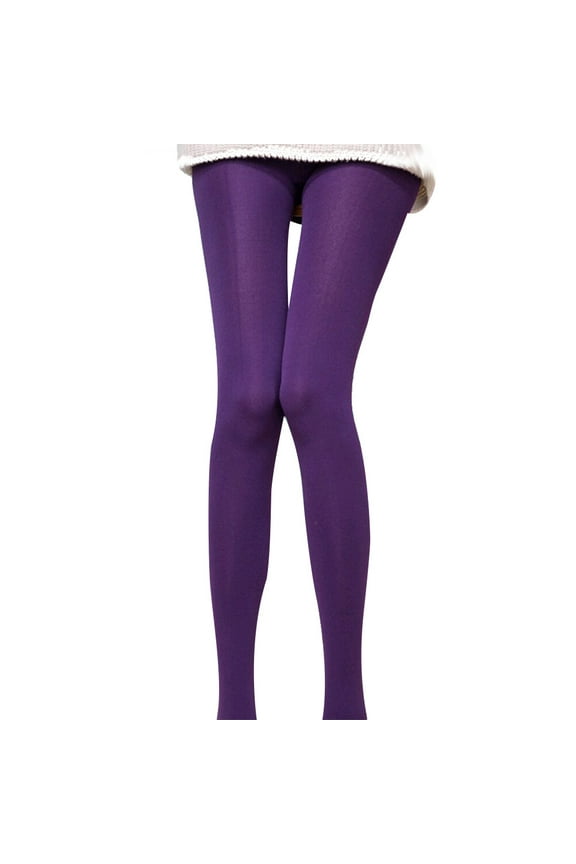 Lady Women Winter Warm Stockings Pantyhose Panty Hose Tights Step on Stretchy Leggings (Purple)