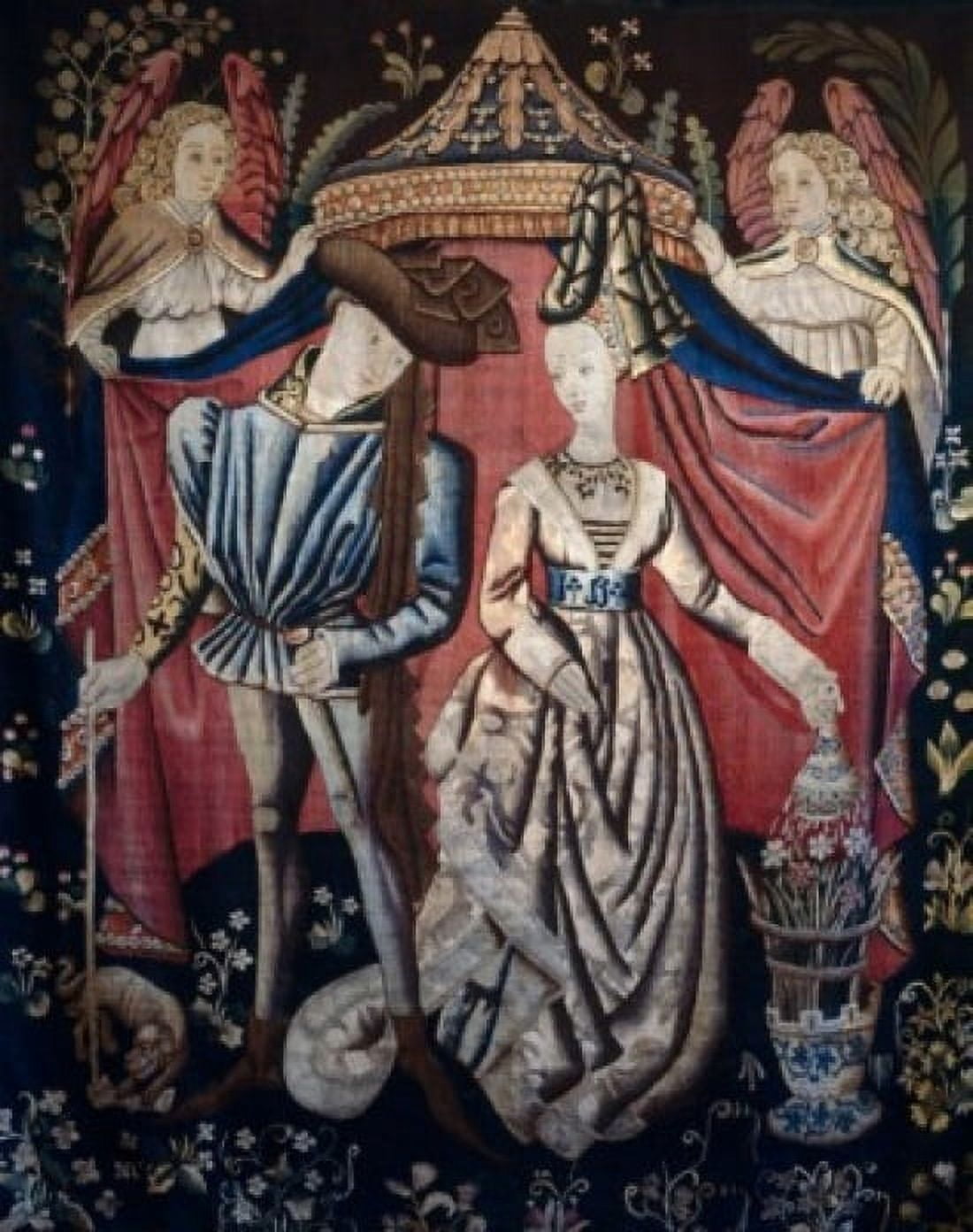 Lady and Gentleman in Front of Tent tapestry Paris France Musee des Artes Decoratifs Canvas Art - (24 x 36)