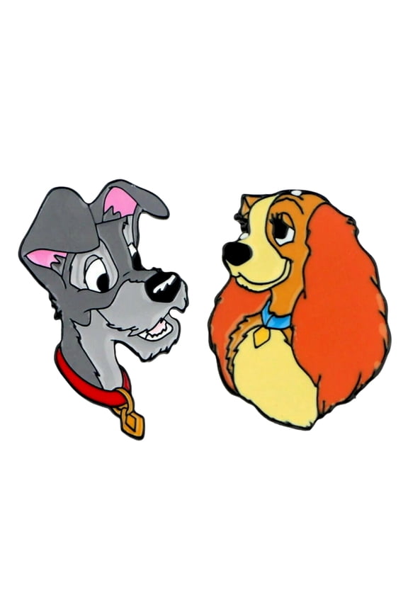 Lady and The Tramp Cartoon Characters Stud Earrings