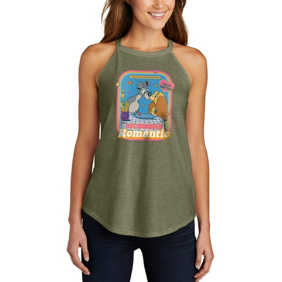 Lady and the Tramp - Delicously Romantic - Juniors High Neck Tank Top