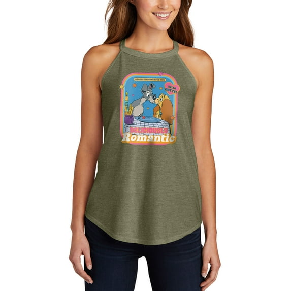 Lady and the Tramp - Delicously Romantic - Juniors High Neck Tank Top