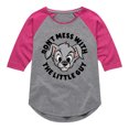 thumbnail image 1 of Lady and the Tramp - Don't Mess With The Little Guy - Toddler And Youth Girls Raglan Graphic T-Shirt, 1 of 4