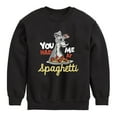thumbnail image 1 of Lady and the Tramp - You Had Me At Spaghetti - Toddler And Youth Crewneck Fleece Sweatshirt, 1 of 5