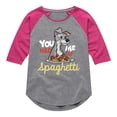 thumbnail image 1 of Lady and the Tramp - You Had Me At Spaghetti - Toddler And Youth Girls Raglan Graphic T-Shirt, 1 of 5