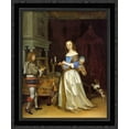 thumbnail image 1 of Lady at her Toilette 20x24 Black Ornate Wood Framed Canvas Art by Borch, Gerard ter, 1 of 2
