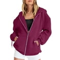 thumbnail image 1 of Lady cute hoodie teen girl fall jacket oversized sweatshirt casual drawstring clothes zipper Y2k hoodie with pockets, 1 of 5