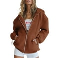 thumbnail image 1 of Lady cute hoodie teen girl fall jacket oversized sweatshirt casual drawstring clothes zipper Y2k hoodie with pockets, 1 of 3