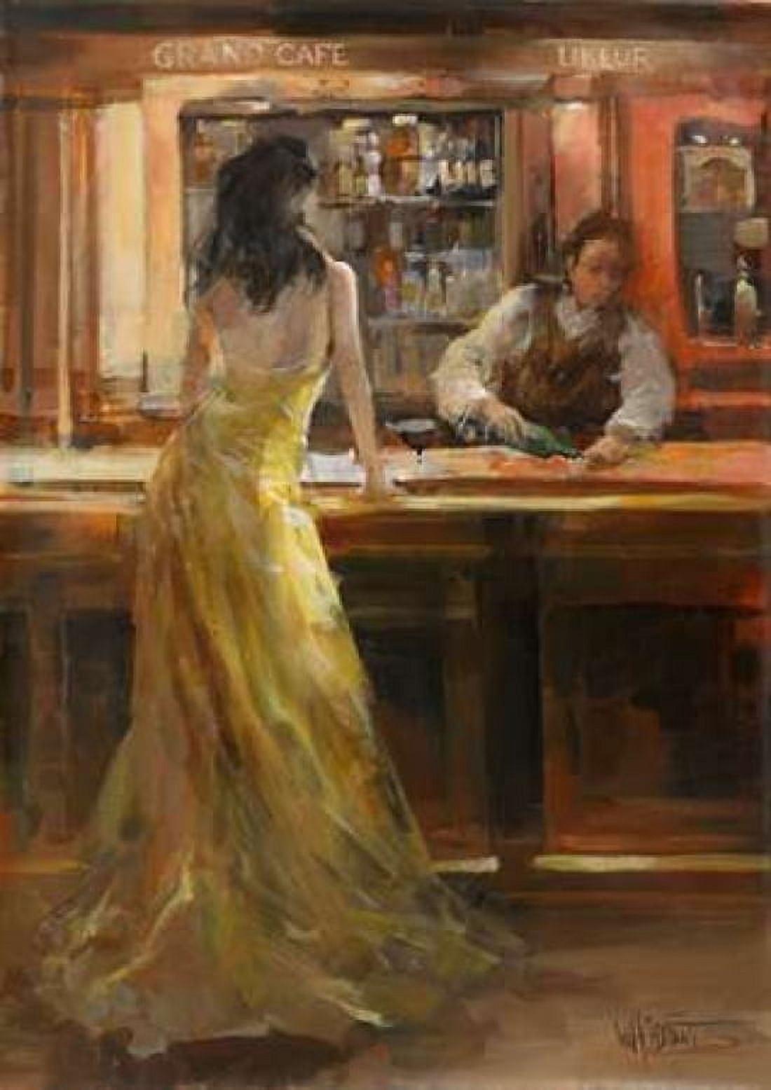 Lady in Grand Cafe Canvas Art - Willem Haenraets (20 x 28)