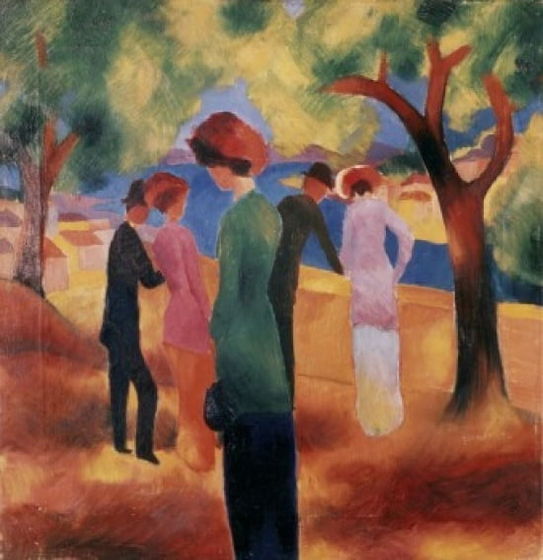 Lady in a Green Jacket 1913 August Macke (1887-1914German) Oil on canvas Canvas Art - August Macke (24 x 36)