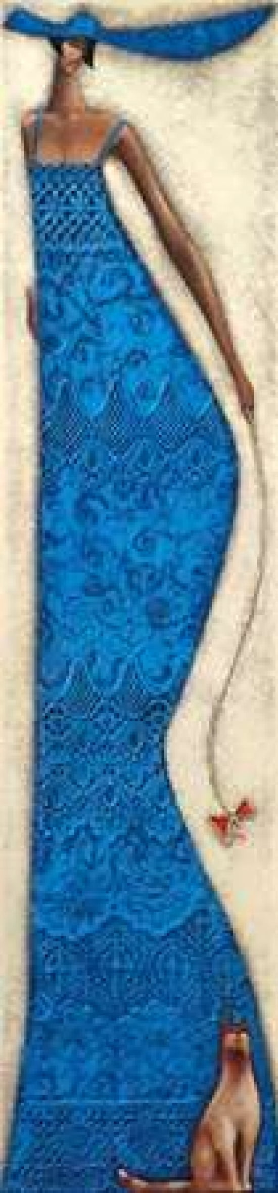 Lady in blue Canvas Art - Rose Tsantekidou (8 x 24)