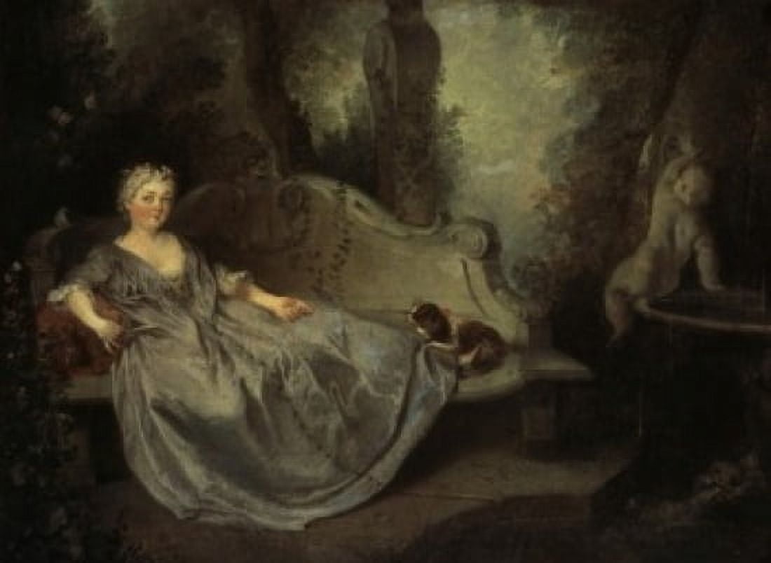 Lady in the Garden Nicolas Lancret (1690-1743French) Pushkins Museum of Fine Arts Moscow Russia Canvas Art - Nicolas Lancret (24 x 36)