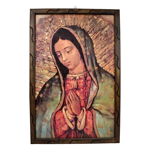 Lady of Guadalupe Mc Rustic Frame Mexican Art,Perfect Gift for Any Occasion, Expresses Hope, Love, and Compassion Virgen De Guadalupe