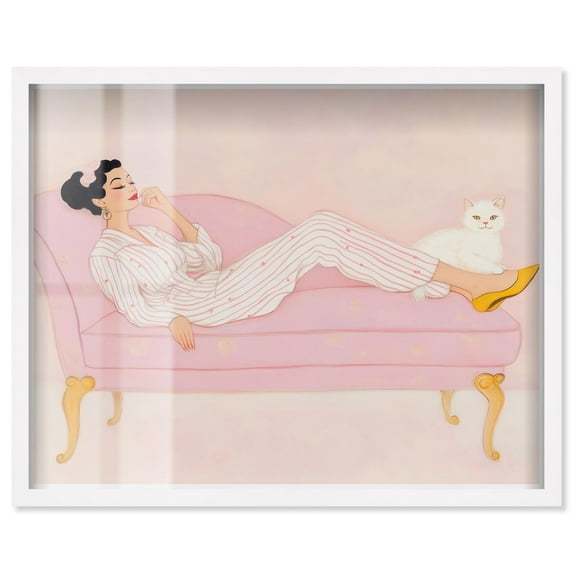 Lady of Leisure Shadowbox Print Coastal Art by Art Remedy, White Frame, 24 x 20