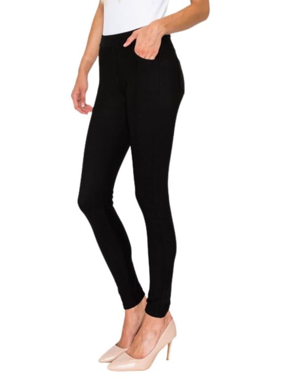 Lady's 4 Pocket Ponte Pants, Black, M