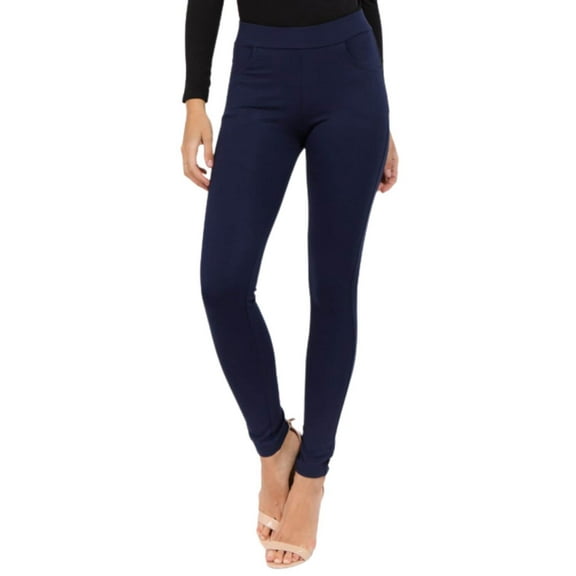 Lady's 4 Pocket Ponte Pants, Navy Blue, L