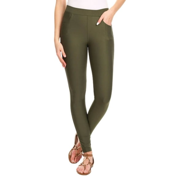 Lady's 4 Pocket Ponte Pants, Olive, S