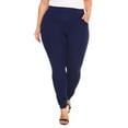 thumbnail image 1 of Lady's 4 Pocket Ponte Pants - Plus Size, Navy Blue, 2XL, 1 of 5