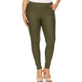 thumbnail image 1 of Lady's 4 Pocket Ponte Pants - Plus Size, Olive, 3XL, 1 of 5