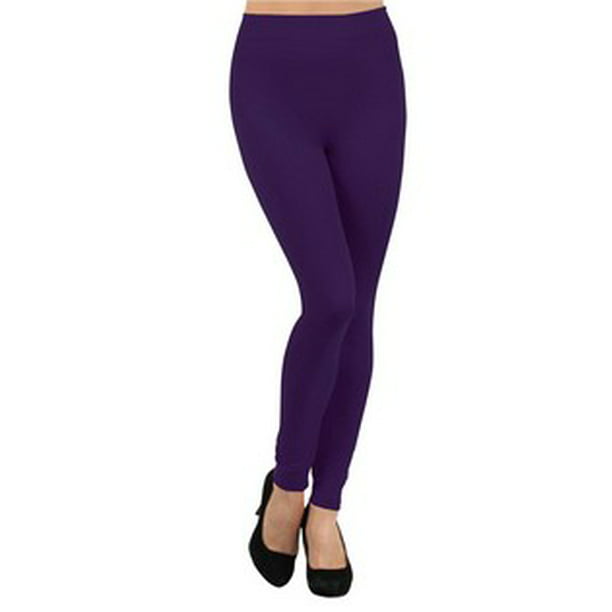 Lady's Celine Solid Color Seamless Fleece Legging - Walmart.com