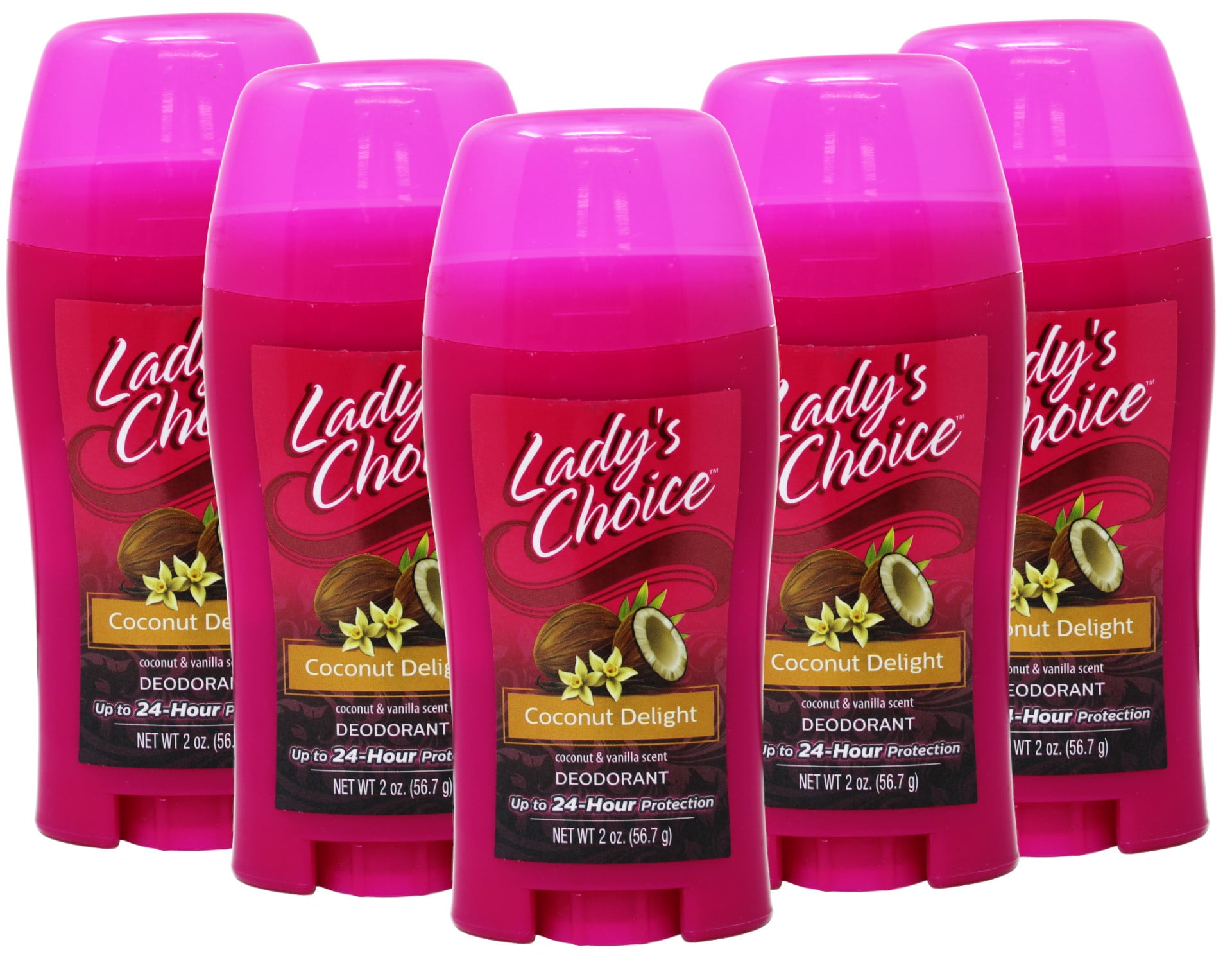 Lady's Choice Deodorant Stick Coconut Delight, Coconut & Vanilla Scent, 24 Hr Protection, 2 oz