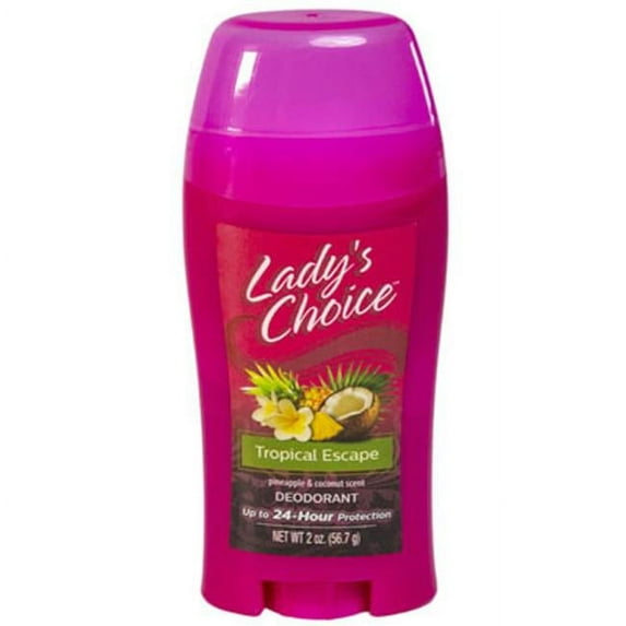 Lady's Choice Deodorant Stick Tropical Escape, Up to 24-Hour Protection, Pineapple & Coconut Scent, 2 oz