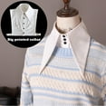 thumbnail image 1 of Lady's Detachable False Collar Half Shirt Blouse Pointed Triangle Lapel Fake Collar Dickey Collar, 1 of 8