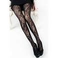thumbnail image 1 of Lady's Fashion Designed Fish Net Tights, Floral and Vertical Bands, One Size, 1 of 1
