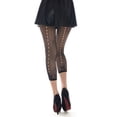 thumbnail image 1 of Lady's Fashion Designed Fishnet Footless Tights, Black-754, 1 of 4
