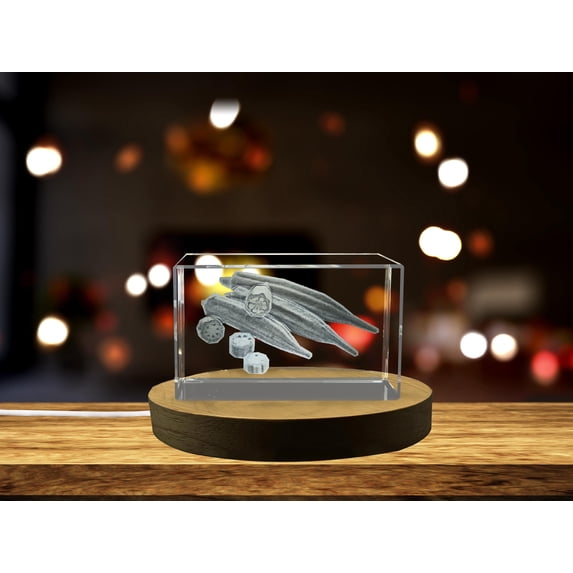 Lady's Finger 3D Engraved Crystal Gift