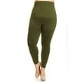 thumbnail image 1 of Lady's High Waist Compression Leggings w/French Terry Lining, Army Green, 1 of 4