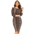 thumbnail image 1 of Lady's Leopard Bodycon Midi Dress, M, 1 of 5