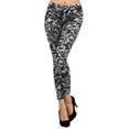 thumbnail image 1 of Lady's Printed Fashion Design Slim Yoga Leggings - Cub Markings Animal Print - Gray, 1 of 4