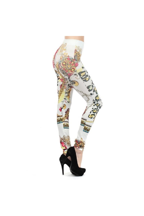 Lady's Printed Leggings - Chainlinks and Leopard Printed