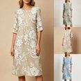 thumbnail image 1 of Lady's Relaxed Print Round Neck Dress, 1 of 4