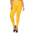 thumbnail image 1 of Lady's Seamless Fleece Leggings Workout Running Full Length Pants, MUSTARD, Plus, 1 of 2