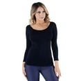 thumbnail image 1 of Lady's Seamless Long Sleeve Scoop Neck Top - Black, 1 of 1