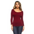 thumbnail image 1 of Lady's Seamless Long Sleeve Scoop Neck Top - Wine Red, 1 of 1